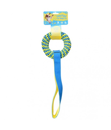 [LR12774] Duvo Supa' Nylon Tug Hoop 50 x 15cm - Blue/Yellow