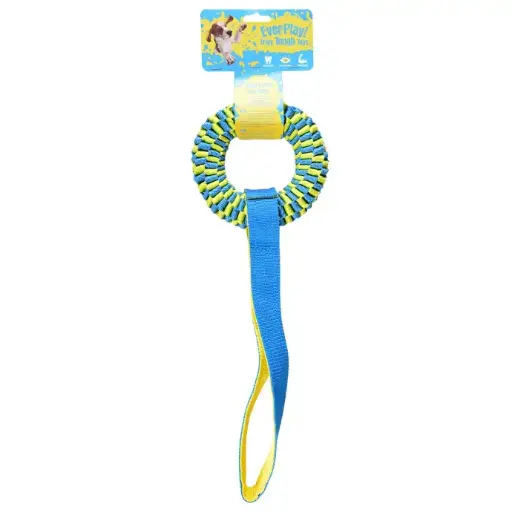 [LR12774] Duvo Supa' Nylon Tug Hoop 50 x 15cm - Blue/Yellow