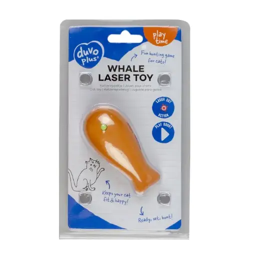 [LR13312] Duvo+ Whale Laser Cat Toy 8x4x4cm, Mixed Colors