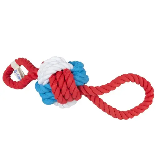 [LR13609] Duvo+ Papa The Smurf Rope Ball with 2 Loops 42cm