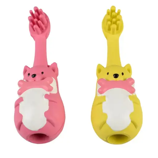[LR13660] Duvo+ Rubber Toothbrush Animals 4x4x11cm Mixed Colors