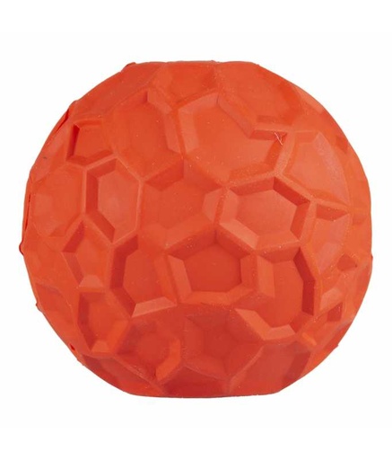 [LR13711] Duvo+ Rubber Hexagon Ball Dispenser Dog Toy 6x6x6cm, Red