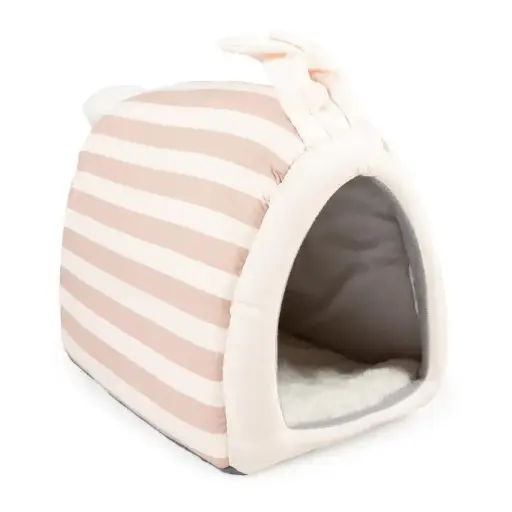 [LR14418] Duvo+ Striped Rabbit House Plush 23x32x30cm, Multicolour