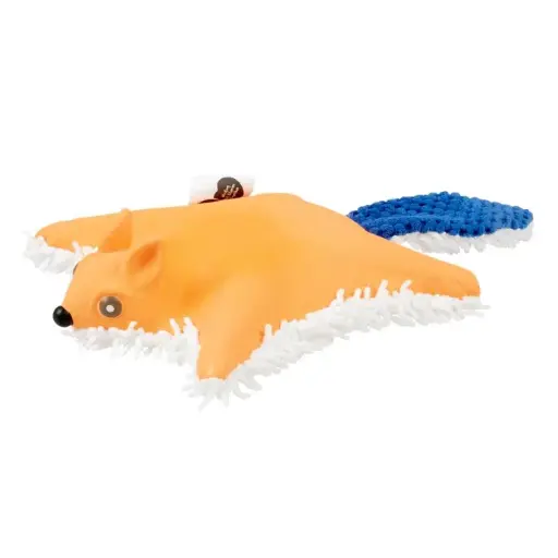 [LR14526] Duvo+ Plush & Latex Flying Squirrel Orange/Blue, 31x17x5cm