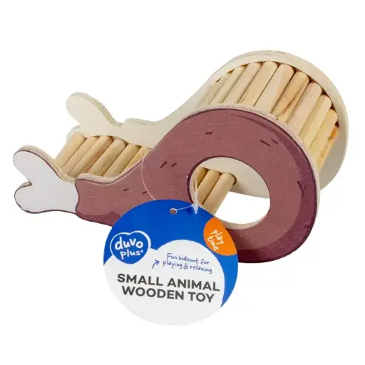[LR14549] Duvo+ Small Animal Wooden Play House Drumstick 20x7,8x10,5cm, Multicolour
