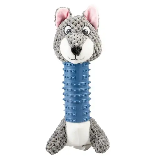 [LR14580] Duvo+ Plush & Rubber Wolf Multicolour, 25x15x10cm
