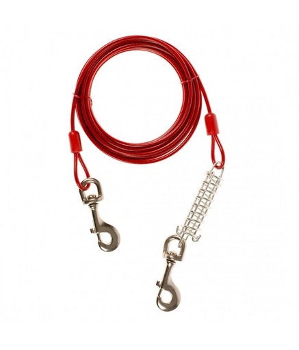 [LR1717076] Duvo Tie out Cable With Spring Heavy Duty Red 6m[Length - 6m]