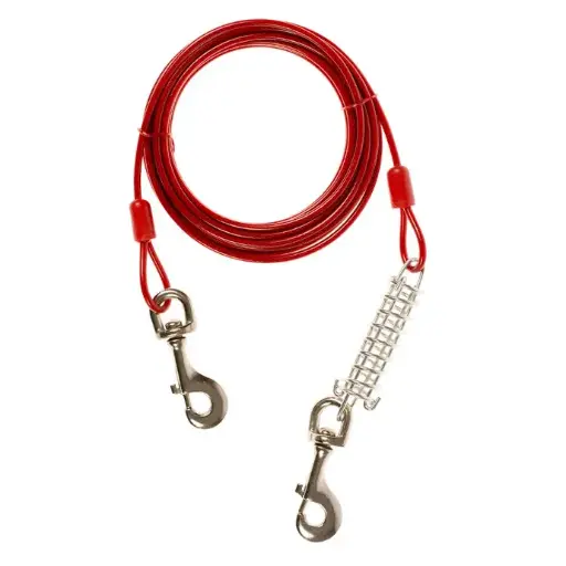 [LR1717076] Duvo Tie out Cable With Spring Heavy Duty Red 6m[Length - 6m]