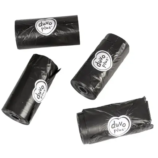 [LR311330] Duvo Poo Bags Rolls Black 4 x 20Pcs[Count - 4]