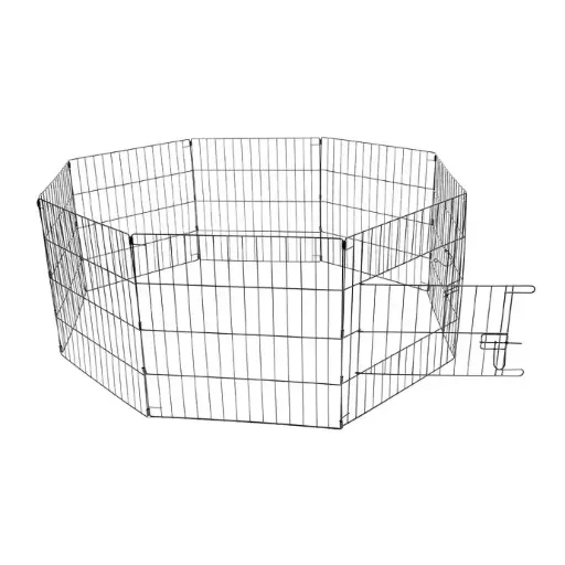 [LR470300] Duvo Puppy Run With Door & Net & Hooks Black 60 x 60cm[Color - Black, Dimension - 60 x 60cm]