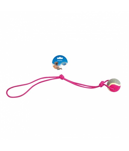 [LR4705052] Duvo Knotted Cotton Pendulum & 1Knot & Tennis Ball Grey/Pink 60cm[Length - 60cm]