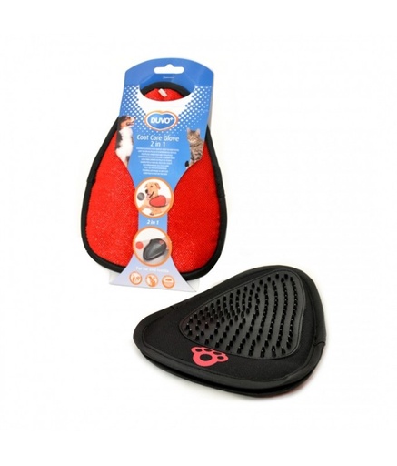 [LR470601] Duvo Coat Care Glove 2 in 1 Black/Red 21x15cm[Dimension - 21 x 15cm]