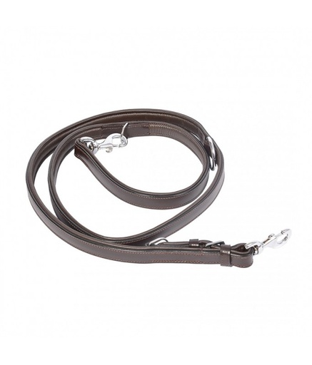 [LR5001167-PHout] Duvo Metal Leather Duo Leash Dark Brown 100 - 200cm/22mm[Dimension - 100-200cm x 22mm]