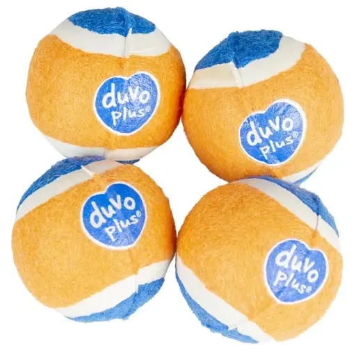 [LR9-10002] Duvo+ Tennisball Dog & Cat Orange/Blue S - 4Pcs - Ø4,2cm