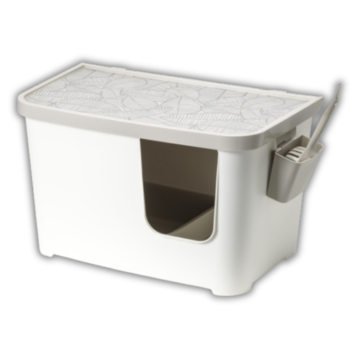 [MOD-BL73-0354-CO] Moderna Casetta Camelia Revolutionary Litter Box- Soft White, L 75.7 x W 45 x H 45 cm
