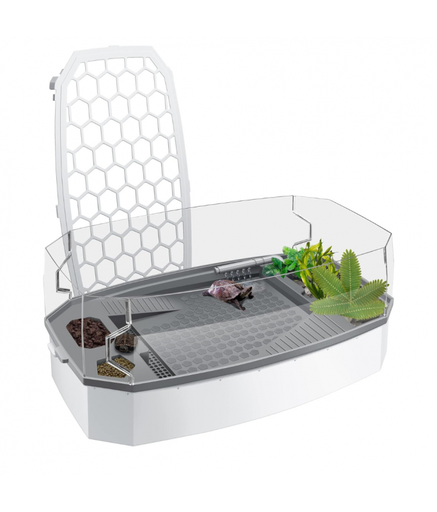 [NX-35-L White] Nomoypet Detachable Escape Proof Turtle Tank Without Pump NX-35 Large - 63x31x24cm [Color - White]