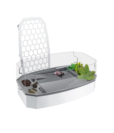 [NX-35-S White] Nomoypet Detachable Escape Proof Turtle Tank Without Pump NX-35 Small - 34x18x18cm [Color - White]