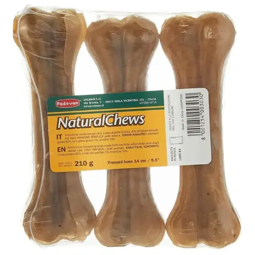 [PP00303] Padovan Natural Chews Bone[Weight - 210g, Count - 3, Size - 14cm]