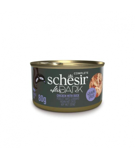 [SCINV21112303] Schesir After Dark Wholefood In Broth For Cat - Chicken With Duck 80g (Min Order- 12 Cans)