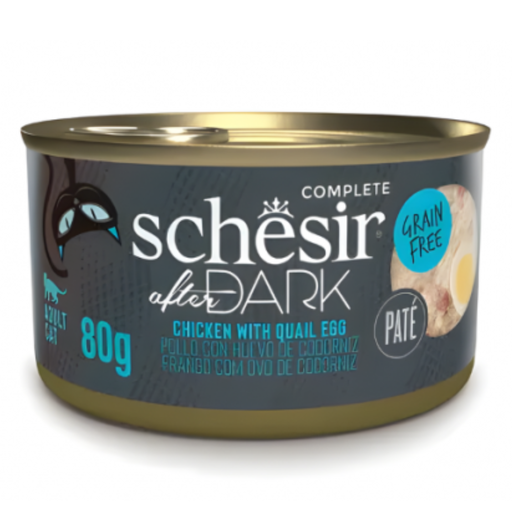 [SCINV21142103] Schesir After Dark Patè For Cat - Chicken With Quail Egg 80g (Min Order- 12 Cans)