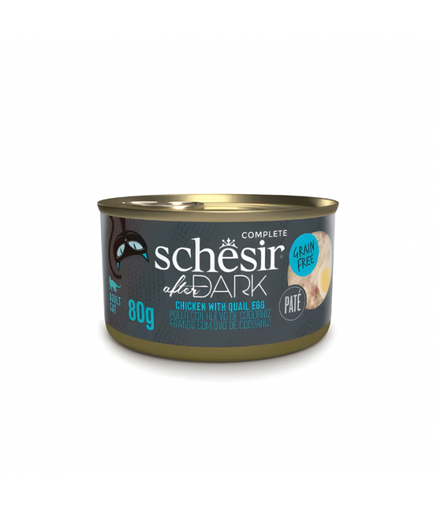 [SCINV21142103] Schesir After Dark Patè For Cat - Chicken With Quail Egg 80g (Min Order- 12 Cans)