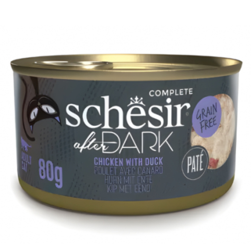 [SCINV21142303] Schesir After Dark Patè For Cat - Chicken With Duck 80g (Min Order- 12 Cans)