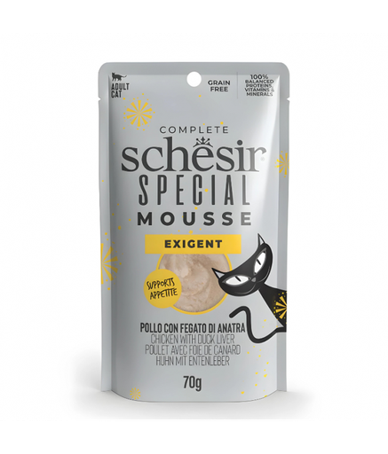 [SCINV21231004] Schesir Special Mousse (Exigent) For Cat - Chicken With Duck Liver 70g (Min Order- 12 Pouch)