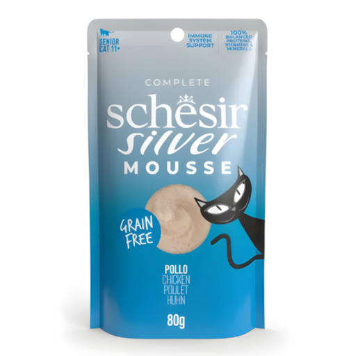 [SCINV21232004] Schesir Silver Mousse Senior Cat - Chicken 80g (Min Order- 12 Pouch)