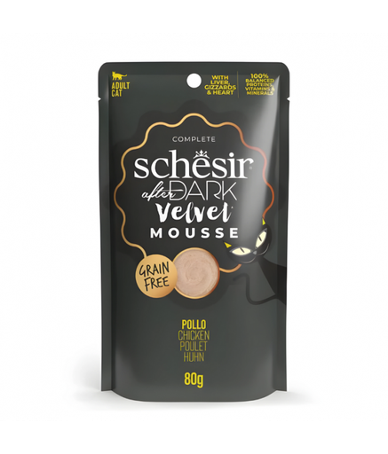 [SCINV21232104] Schesir After Dark Velvet Mousse For Cat - Chicken 80g (Min Order- 12 Pouch)