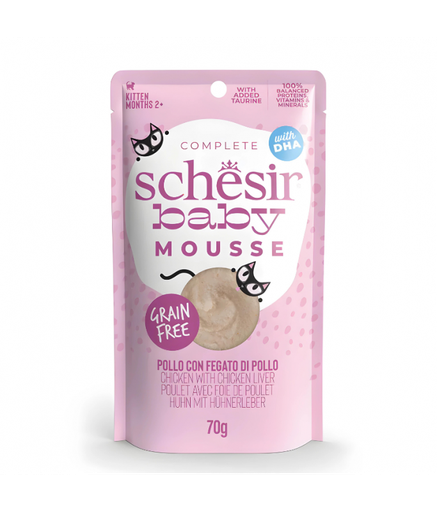 [SCINV21239004] Schesir Baby Mousse Kitten - Chicken With Chicken Liver 70g (Min Order- 12 Pouch)