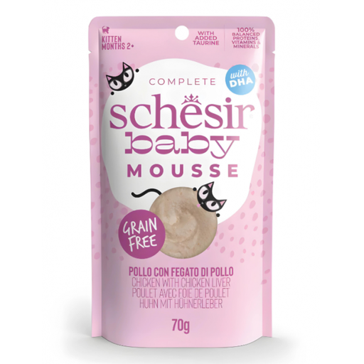 [SCINV21239004] Schesir Baby Mousse Kitten - Chicken With Chicken Liver 70g (Min Order- 12 Pouch)