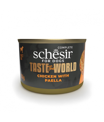 [SCINV22115003] Schesir Taste The World Dog Wholefood - Chicken With Paella150g (Min Order- 8 Cans)