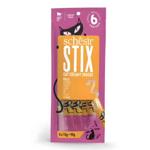 [SCINV25231104] Schesir Stix Treat For Cat In Cream - Chicken 6x15g