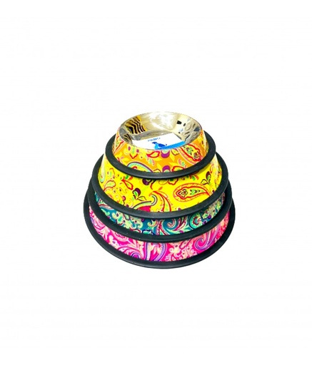 [SW-1131-C-24] Pado Antiskid Dog Bowl With Outside Flower Design[Capacity - 24oz]