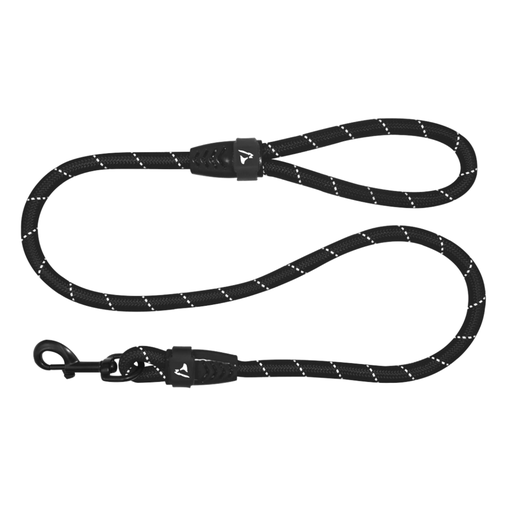 [DCROPE2072-01L] Doco Reflective Rope Leash With Plastic Encased Handle Loop (1/2" Width) - 6ft - Large - DCROPE2072[Color - Black]