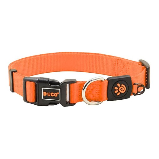 [DCSN002-08M] DOCO Signature Nylon Collar - 2.0 x 34-51cm[Color - Orange, Size - M]