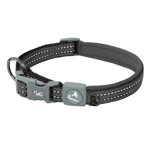[DCV006-05S] DOCO VARIO O - Ring Collar with Reflective Stitching[Color - Grey, Size - S]