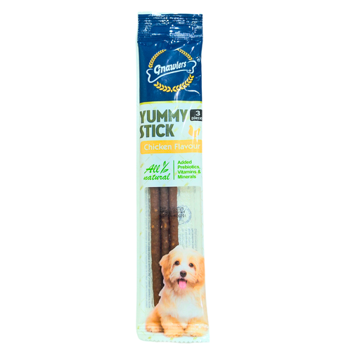 [GN05970] Gnawlers Yummy Meaty Stick For Dogs  Chicken Flavour ×3pcs (20g)