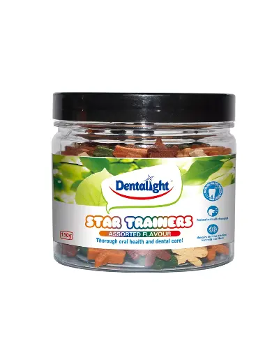 [DL09596] Dentalight Star trainers For Dog -  Assorted flavour 150g