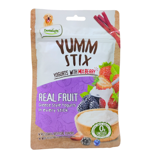 [DL11964] Dentalight Yumm Stix For Dogs-Wet & Soft - Yogurts With Mix Berry 70g