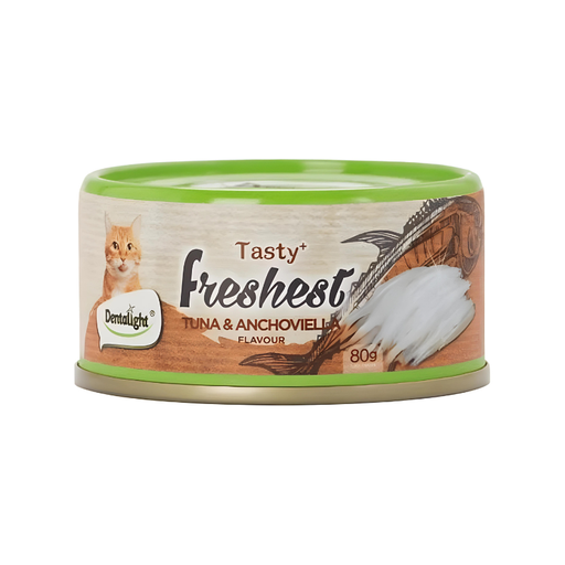 [DL11520] Dentalight Tasty Freshest Cat Treat in Can Tuna & Anchoviella 6x80g [Box Code:11605] - (MOQ:6pcs)