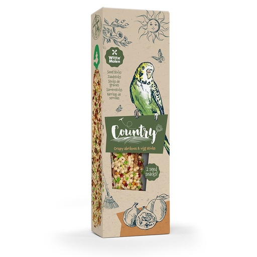 [LR652736] Witte Molen Country Seed Sticks Budgie Apricot & Fig (2 sticks) - 60g