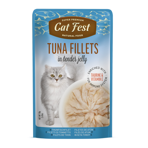 [79217995] Cat Fest Tuna Fillets In Tender Jelly For Cats 70g [MOQ:12pcs]