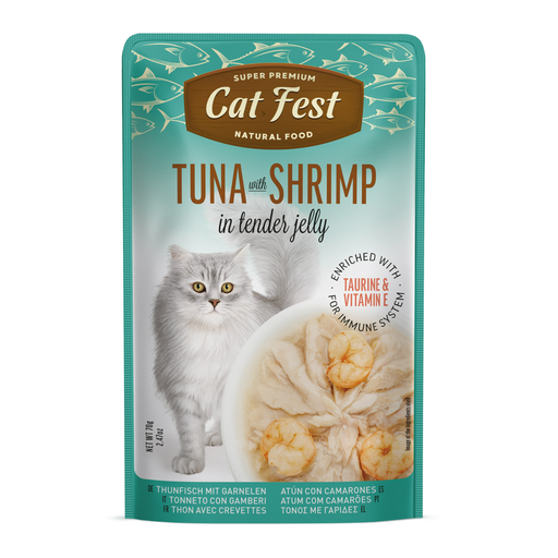 [79218008] Cat Fest Tuna With Shrimp In Tender Jelly For Cats 70g [MOQ:12pcs]