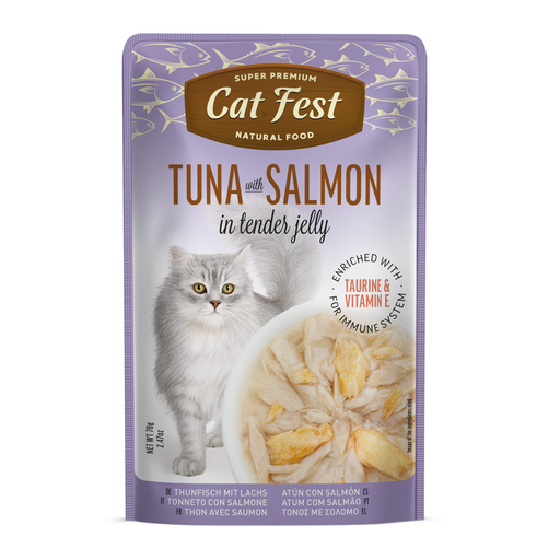 [79218015] Cat Fest Tuna With Salmon In Tender Jelly For Cats 70g [MOQ:12pcs]