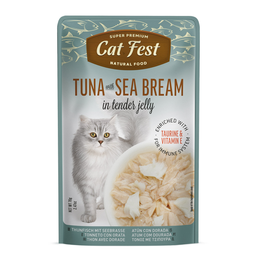 [79218022] Cat Fest Tuna With Sea Bream In Tender Jelly For Cats 70g [MOQ:12pcs]