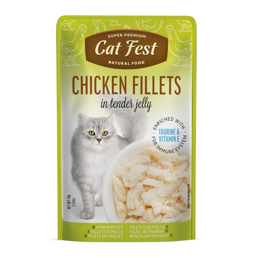 [79218039] Cat Fest Chicken Fillets In Tender Jelly For Cats 70g [MOQ:12pcs]