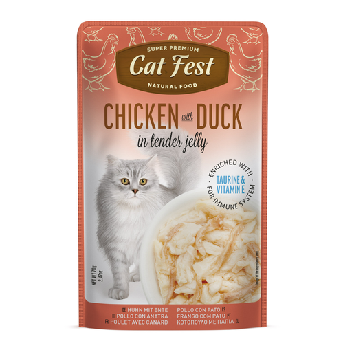 [79218060] Cat Fest Chicken With Duck In Tender Jelly For Cats 70g [MOQ:12pcs]