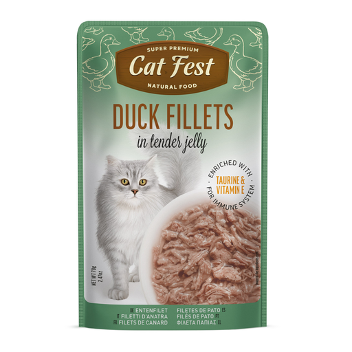 [79218077] Cat Fest Duck Fillets In Tender Jelly For Cats 70g [MOQ:12pcs]