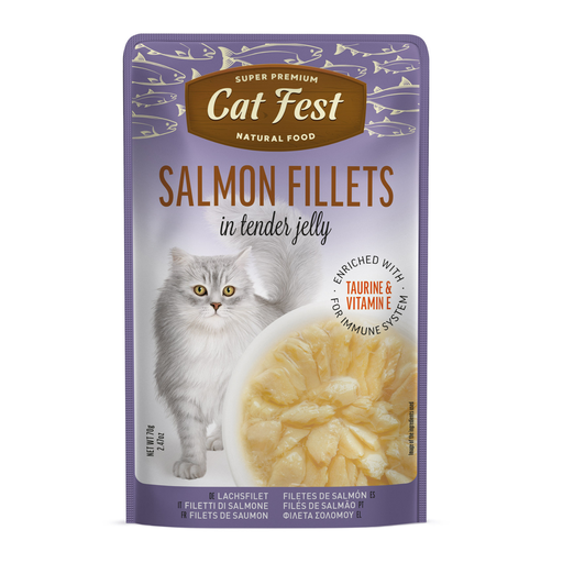 [79218916] Cat Fest Salmon Fillets In Tender Jelly For Cats 70g [MOQ:12pcs]
